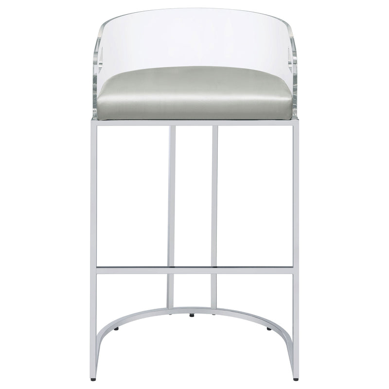 Silla de bar de acrílico transparente con cromo Thermosolis (Juego de 2)