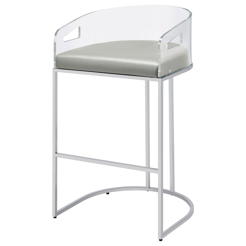Silla de bar de acrílico transparente con cromo Thermosolis (Juego de 2)
