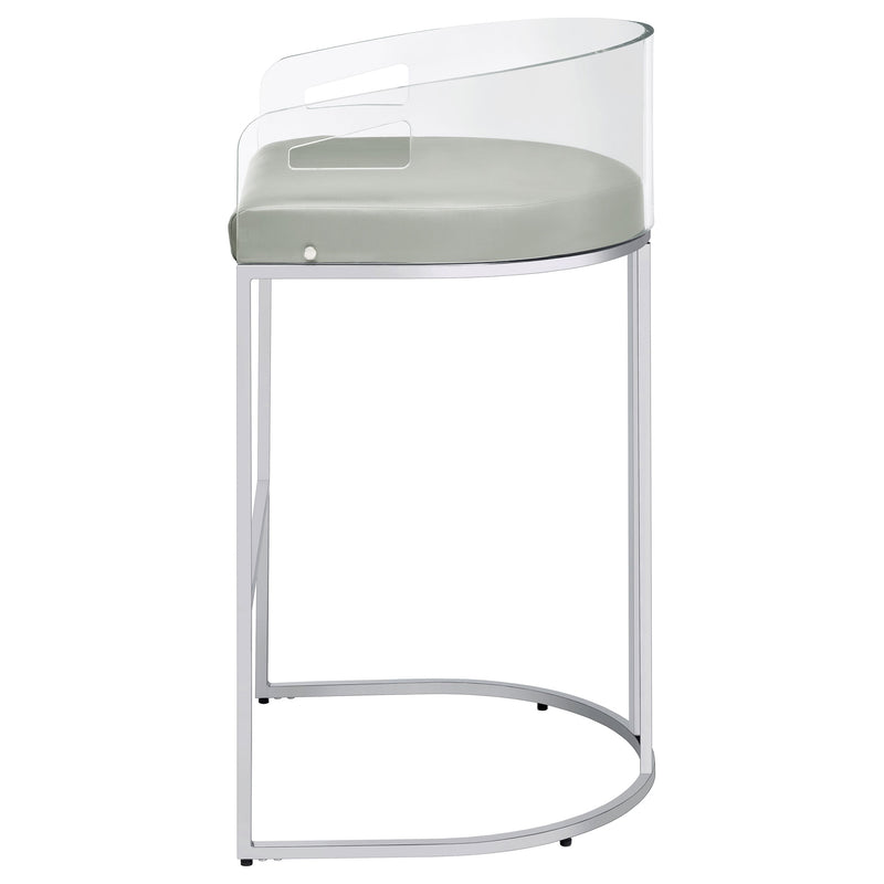Silla de bar de acrílico transparente con cromo Thermosolis (Juego de 2)