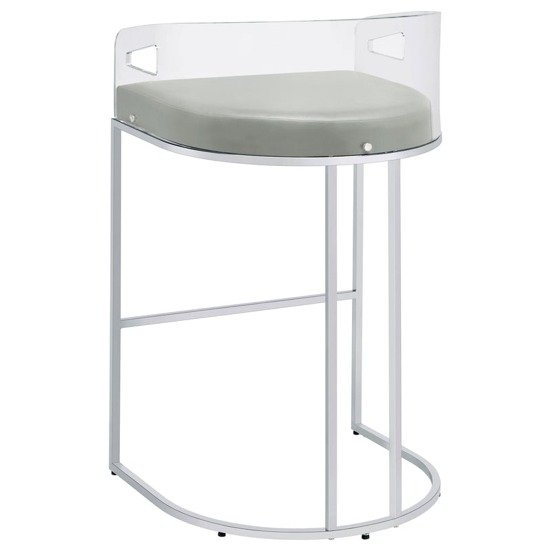 Silla de bar de acrílico transparente con cromo Thermosolis (Juego de 2)