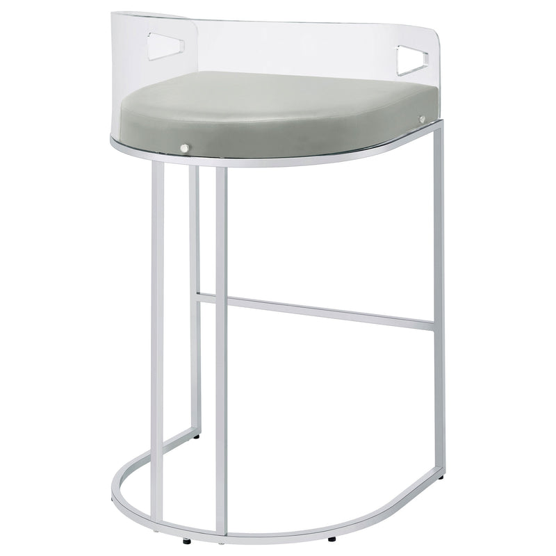 Silla de bar de acrílico transparente con cromo Thermosolis (Juego de 2)