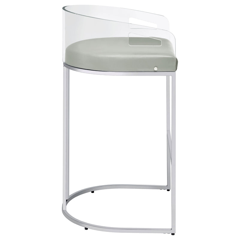 Silla de bar de acrílico transparente con cromo Thermosolis (Juego de 2)