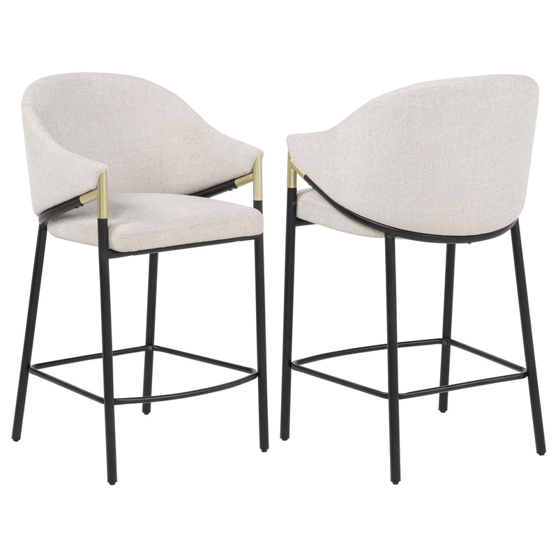 Sillas de mostrador Chadwick tapizadas en tela beige (juego de 2)