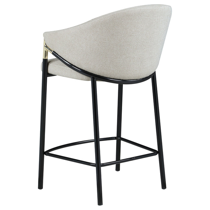 Chadwick Sloped Arm Bar Stools Beige and Glossy Black (Set of 2)