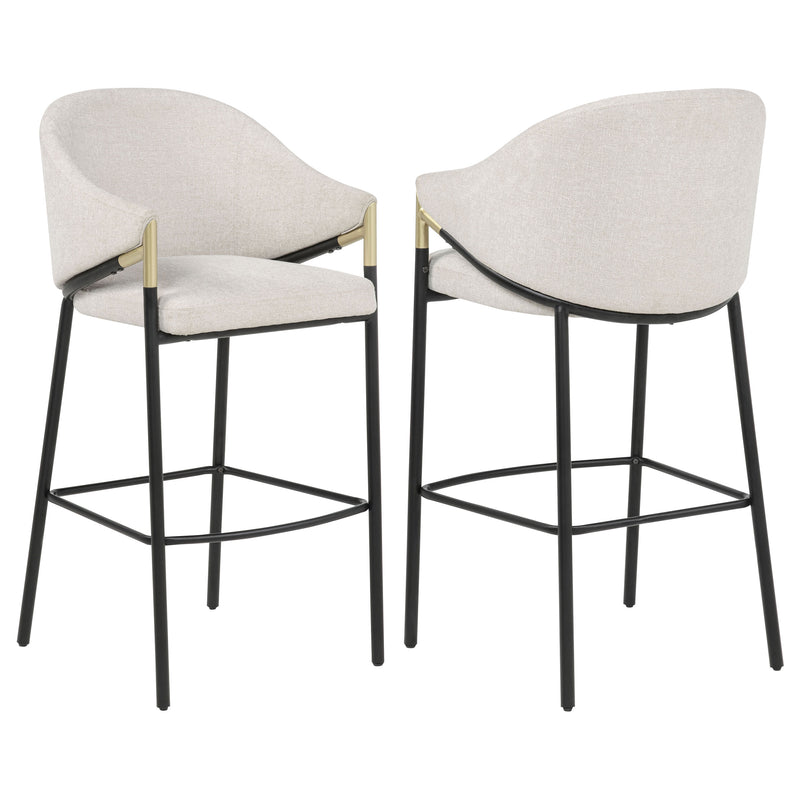 Silla de bar tapizada en tela Chadwick, beige (juego de 2)