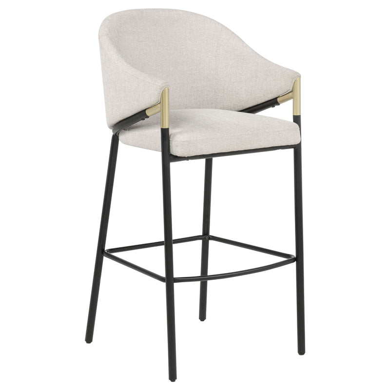 Silla de bar tapizada en tela Chadwick, beige (juego de 2)