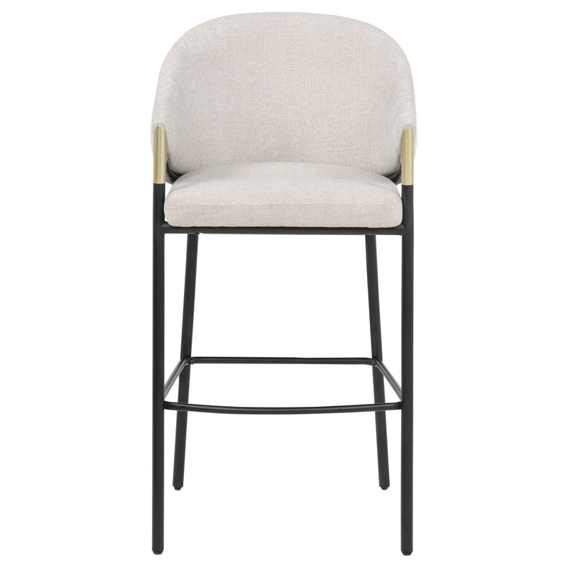 Silla de bar tapizada en tela Chadwick, beige (juego de 2)