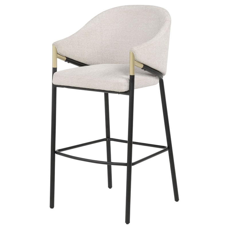 Silla de bar tapizada en tela Chadwick, beige (juego de 2)
