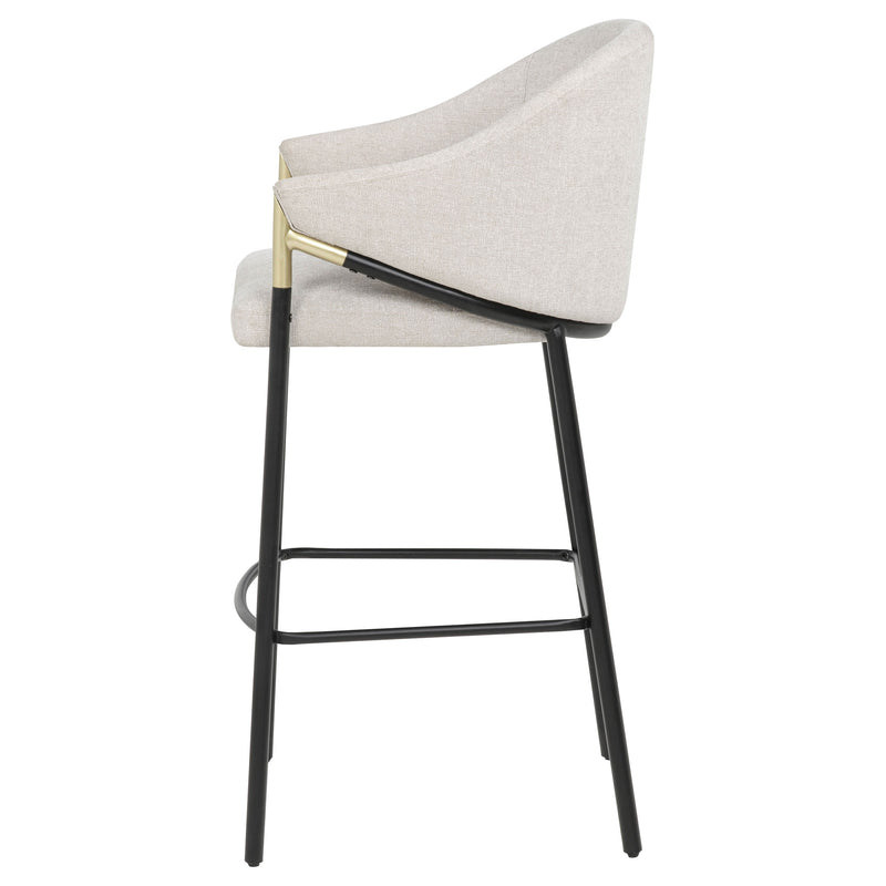 Silla de bar tapizada en tela Chadwick, beige (juego de 2)