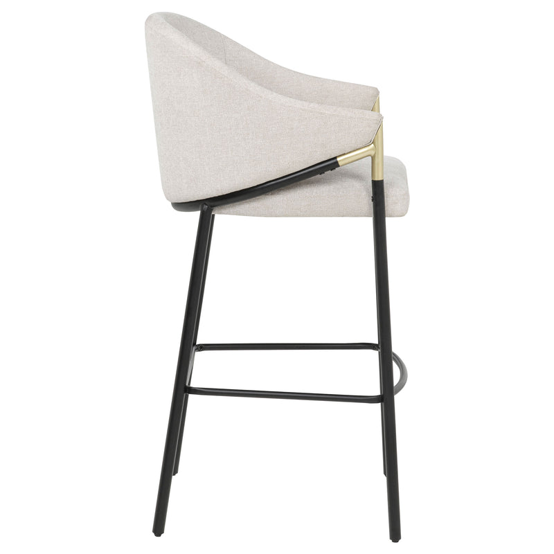 Silla de bar tapizada en tela Chadwick, beige (juego de 2)