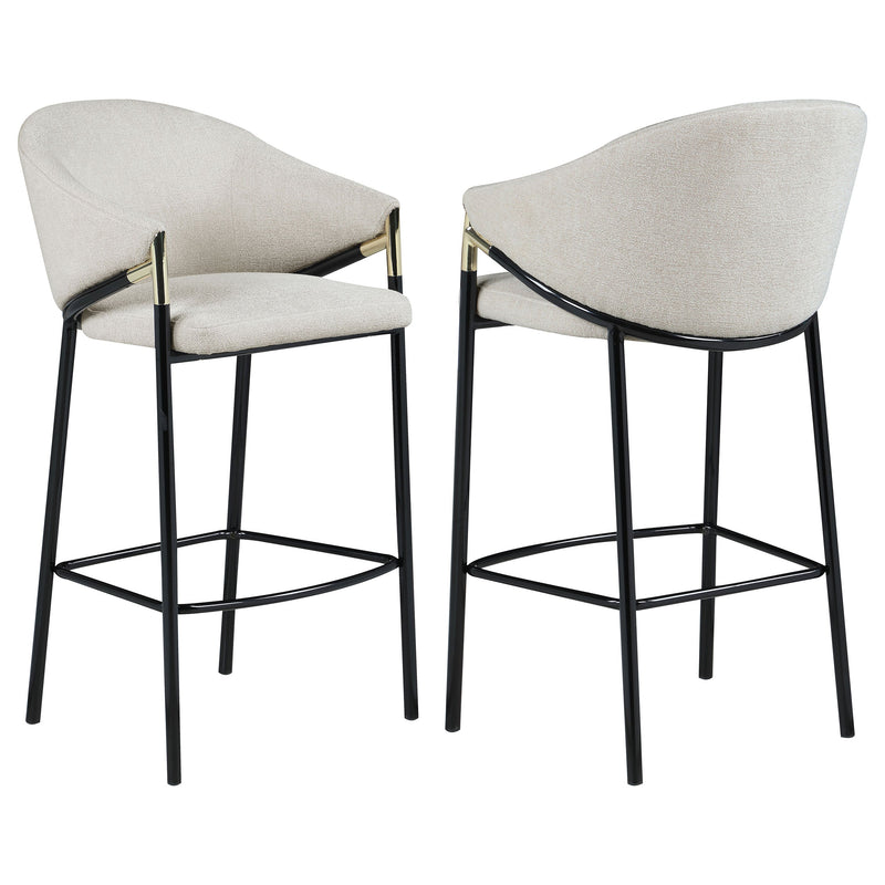 Sillas de bar tapizadas en tela Chadwick, beige (juego de 2)