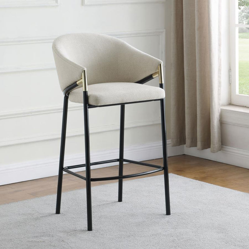 Sillas de bar tapizadas en tela Chadwick, beige (juego de 2)
