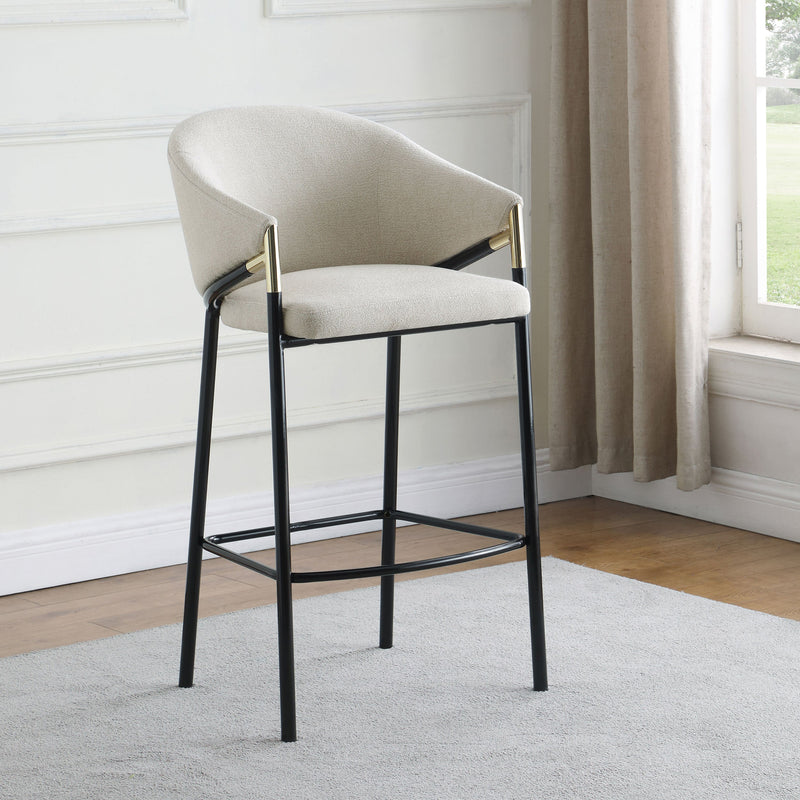 Sillas de bar tapizadas en tela Chadwick, beige (juego de 2)