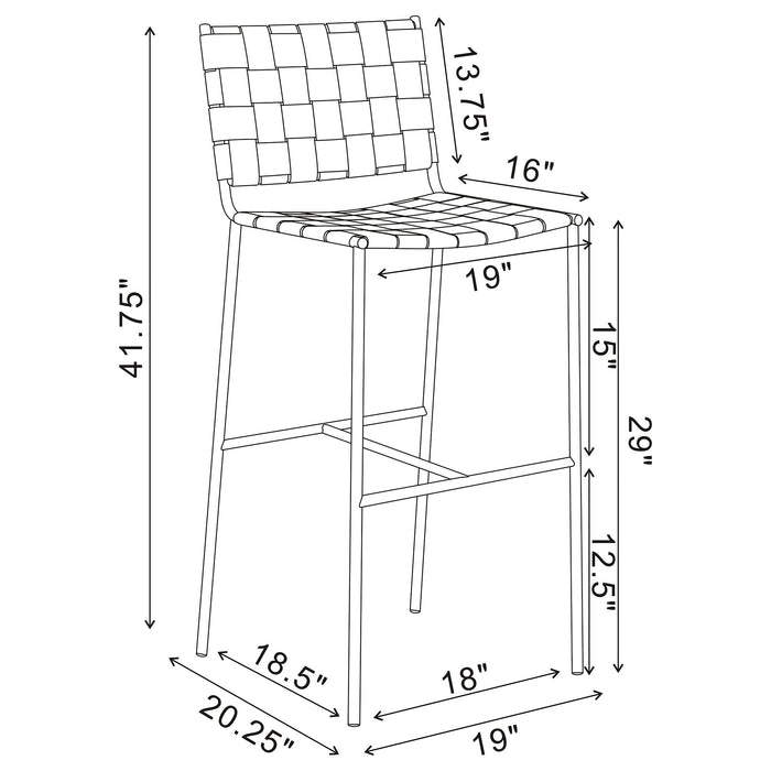 Adelaide Upholstered Bar Stool with Open Back Brown and Chrome