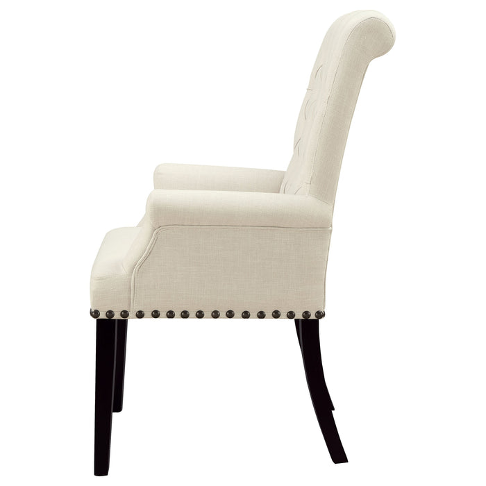 Alana Tufted Back Upholstered Arm Chair Beige