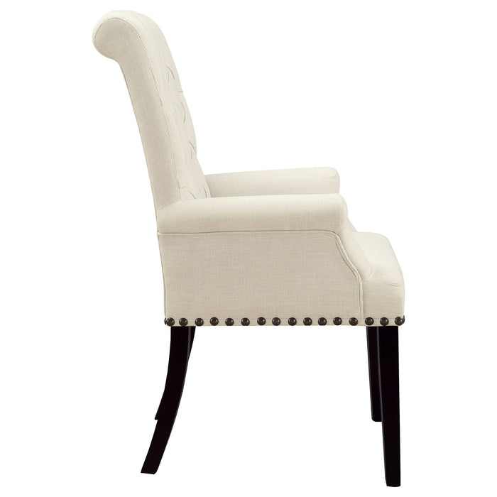 Alana Tufted Back Upholstered Arm Chair Beige