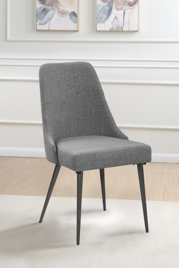 Alan Fabric Upholstered Dining Side Chair Grey (Set of 2)