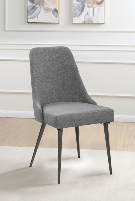 Alan Fabric Upholstered Dining Side Chair Grey (Set of 2)