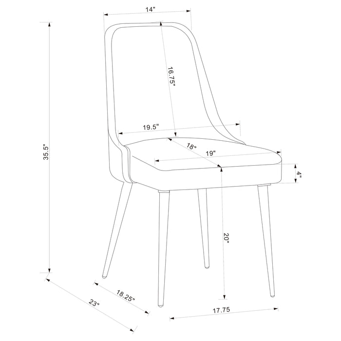 Alan Upholstered Dining Chairs Grey (Set of 2)