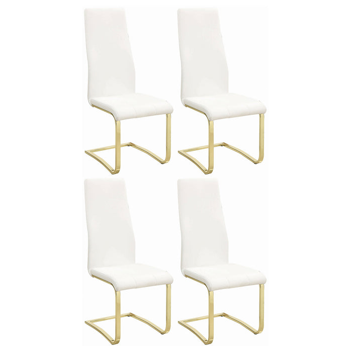 Montclair Side Chairs White and Rustic Brass (Set of 4)