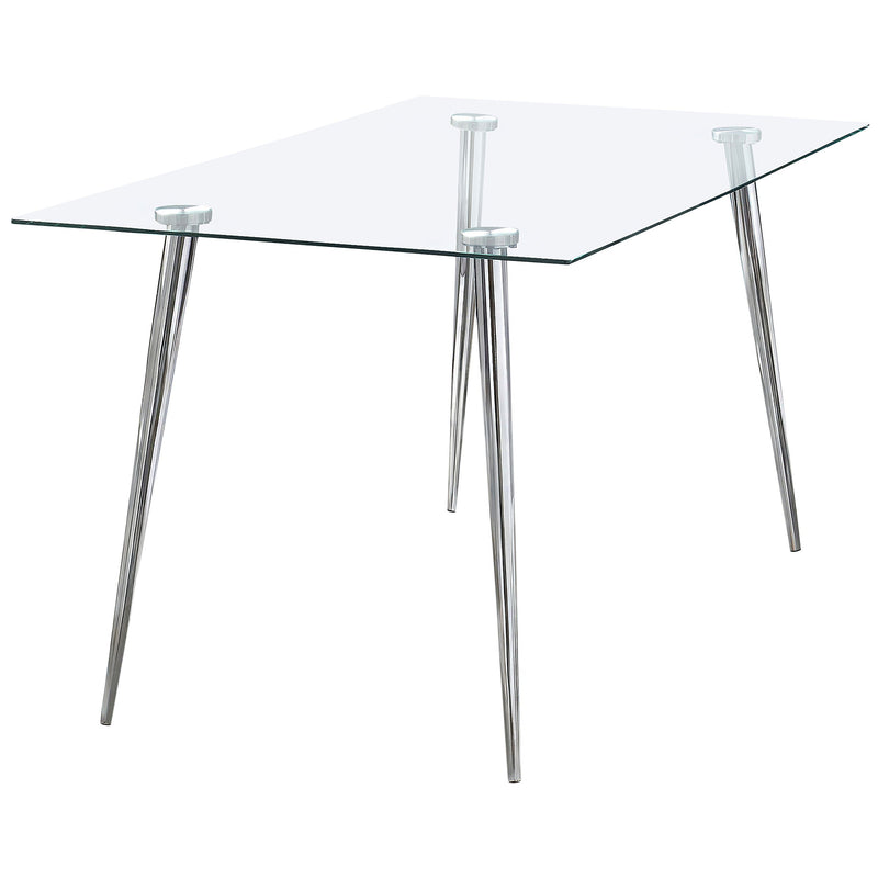 Mesa de comedor Gilman rectangular de cristal de 64 pulgadas