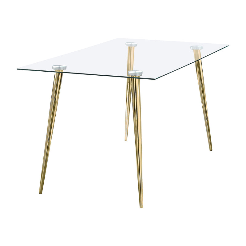 Mesa de comedor Gilman rectangular de cristal de 64 pulgadas