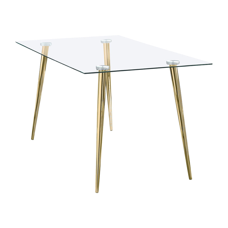 Mesa de comedor Gilman rectangular de cristal de 64 pulgadas