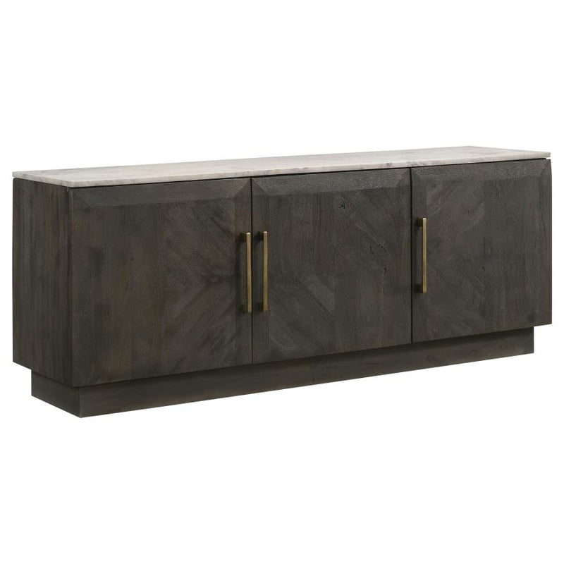 Dennis 3-door Marble Top Sideboard Buffet