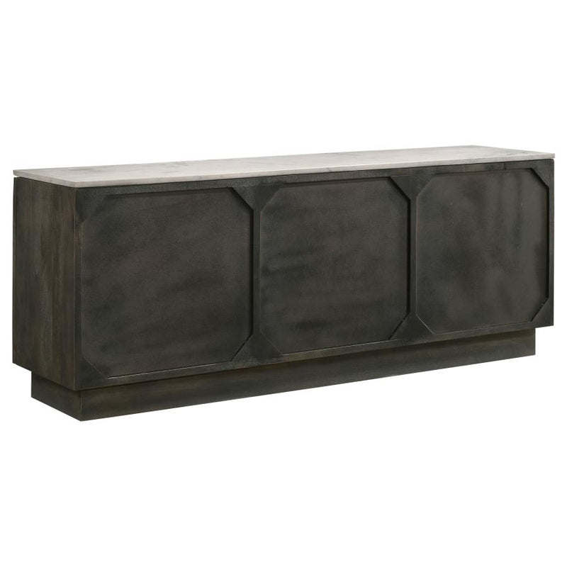 Dennis 3-door Marble Top Sideboard Buffet