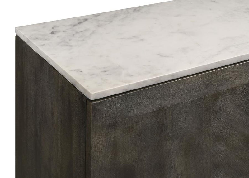 Dennis 3-door Marble Top Sideboard Buffet