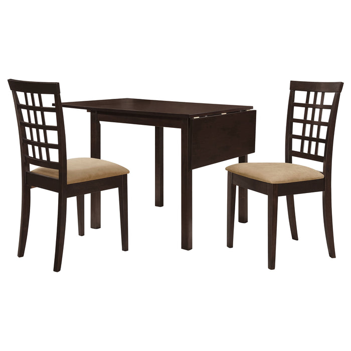 Kelso 3-piece Drop Leaf Dining Table Set Cappuccino and Tan