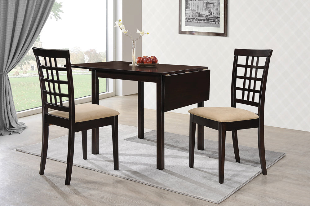 Kelso 3-piece Drop Leaf Dining Set Cappuccino and Tan