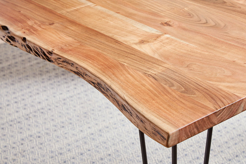 Mesa de comedor Sherman Live Edge de 71 pulgadas, acacia natural