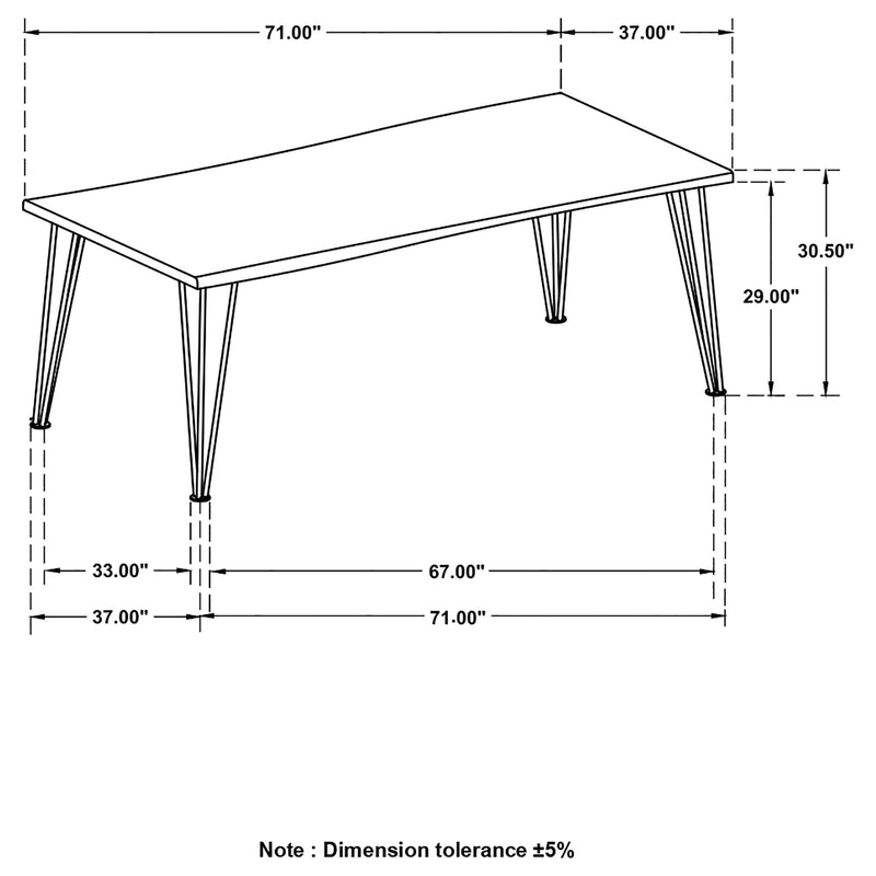 Mesa de comedor Sherman Live Edge de 71 pulgadas, acacia natural