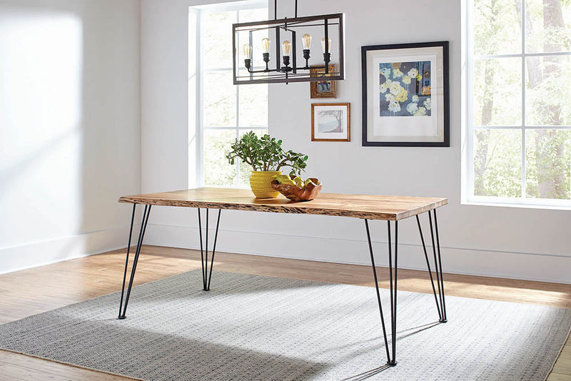 Mesa de comedor Sherman Live Edge de 71 pulgadas, acacia natural
