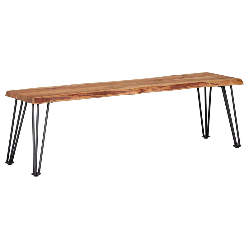 Banco de comedor Sherman de madera, acacia natural