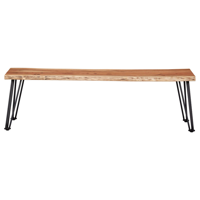 Banco de comedor Sherman de madera, acacia natural