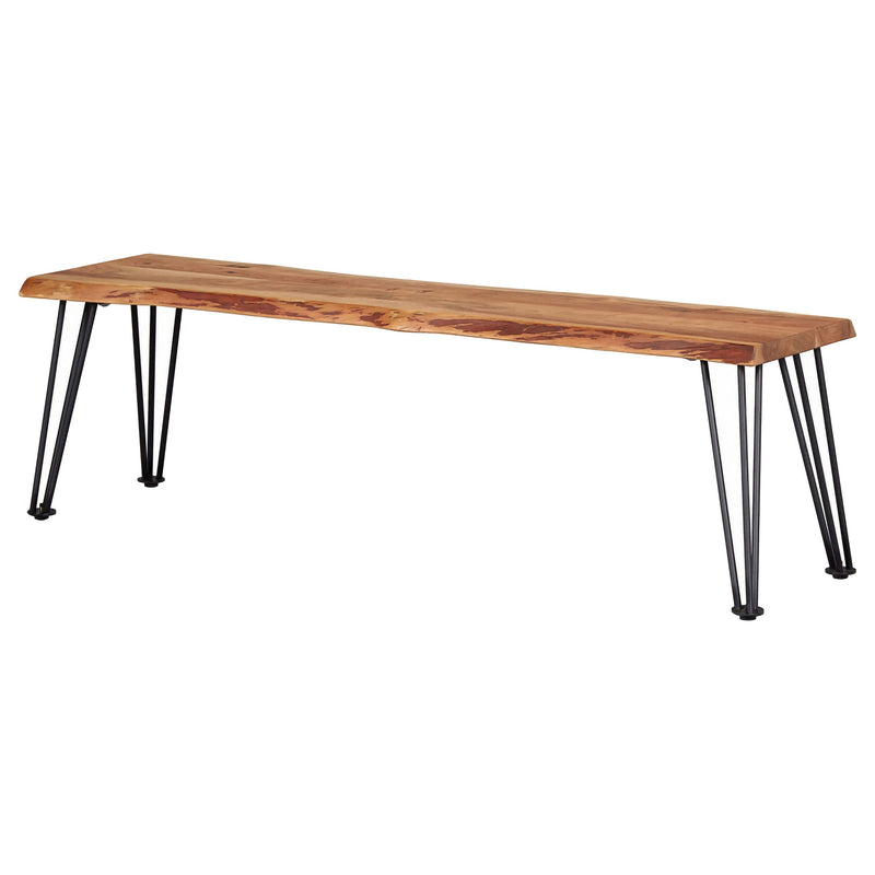 Banco de comedor Sherman de madera, acacia natural