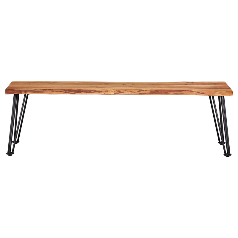 Banco de comedor Sherman de madera, acacia natural
