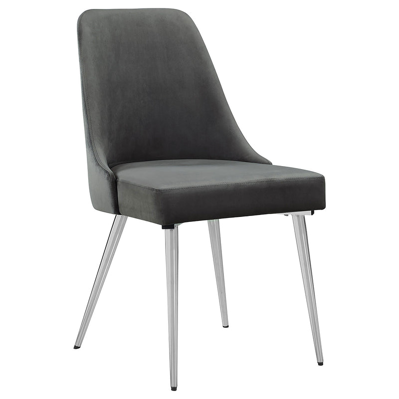 Silla lateral de comedor tapizada Cabianca gris (juego de 2)