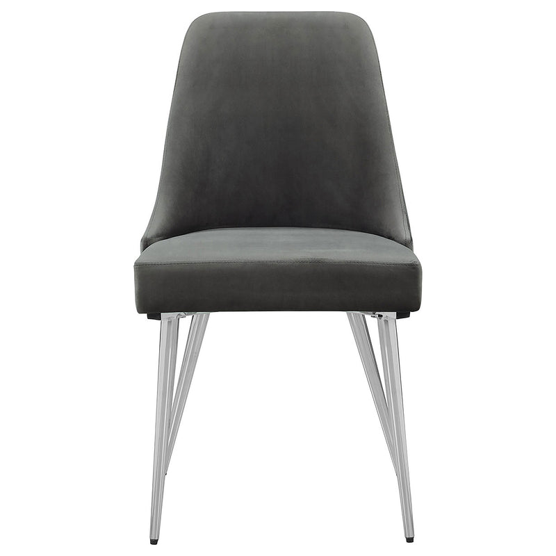 Silla lateral de comedor tapizada Cabianca gris (juego de 2)
