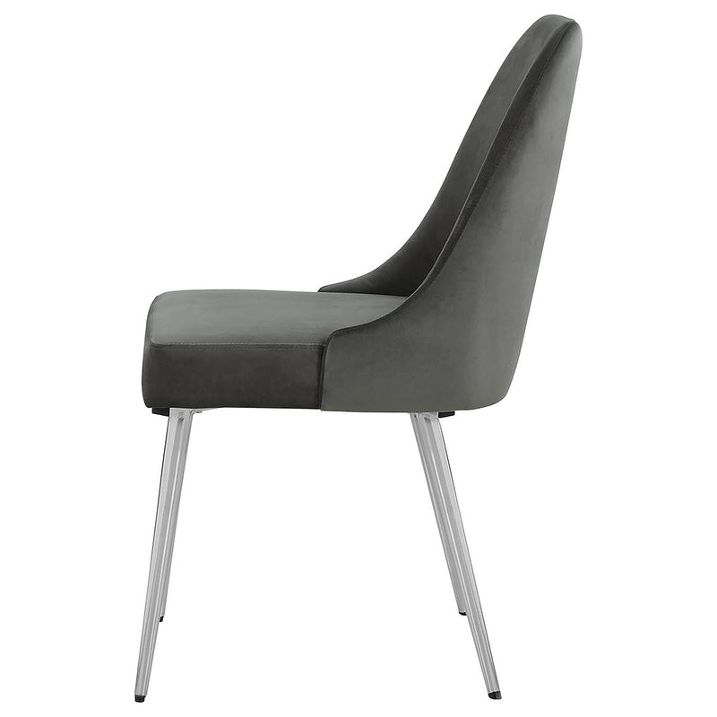 Silla lateral de comedor tapizada Cabianca gris (juego de 2)