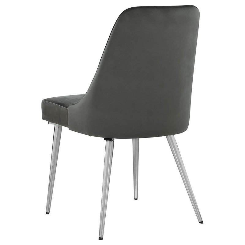 Silla lateral de comedor tapizada Cabianca gris (juego de 2)