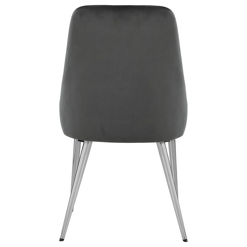 Silla lateral de comedor tapizada Cabianca gris (juego de 2)