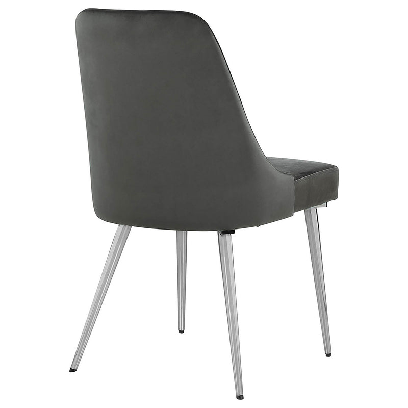Silla lateral de comedor tapizada Cabianca gris (juego de 2)
