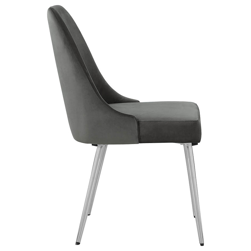 Silla lateral de comedor tapizada Cabianca gris (juego de 2)