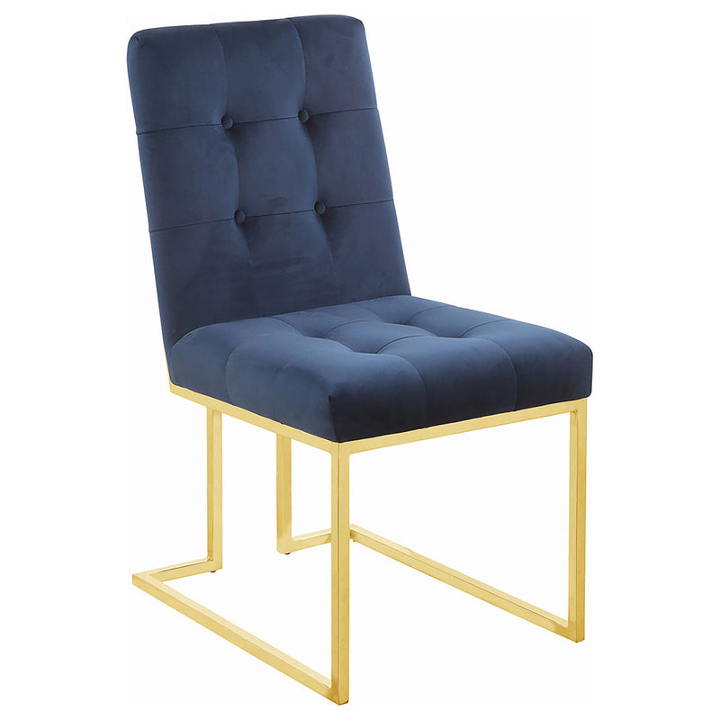 Silla de comedor auxiliar Cisco tapizada en terciopelo (juego de 2)