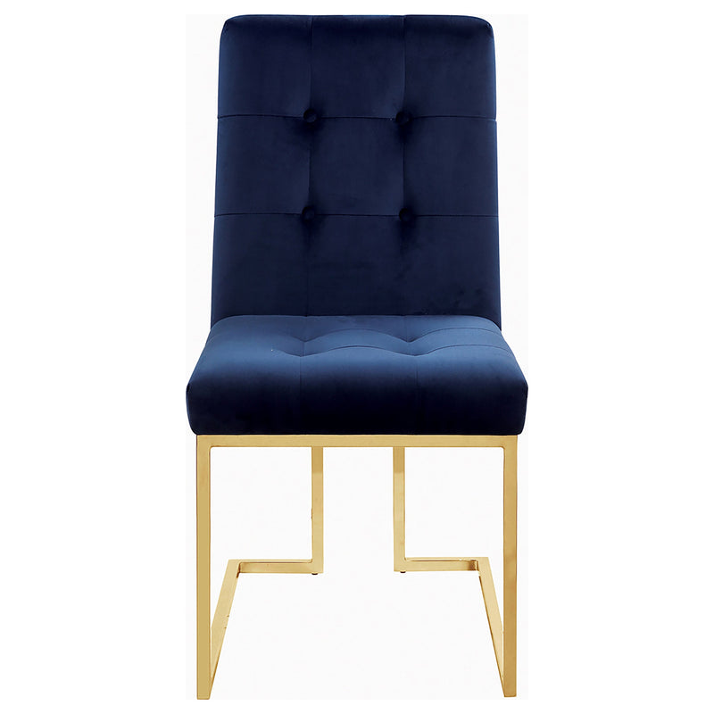 Silla de comedor auxiliar Cisco tapizada en terciopelo (juego de 2)