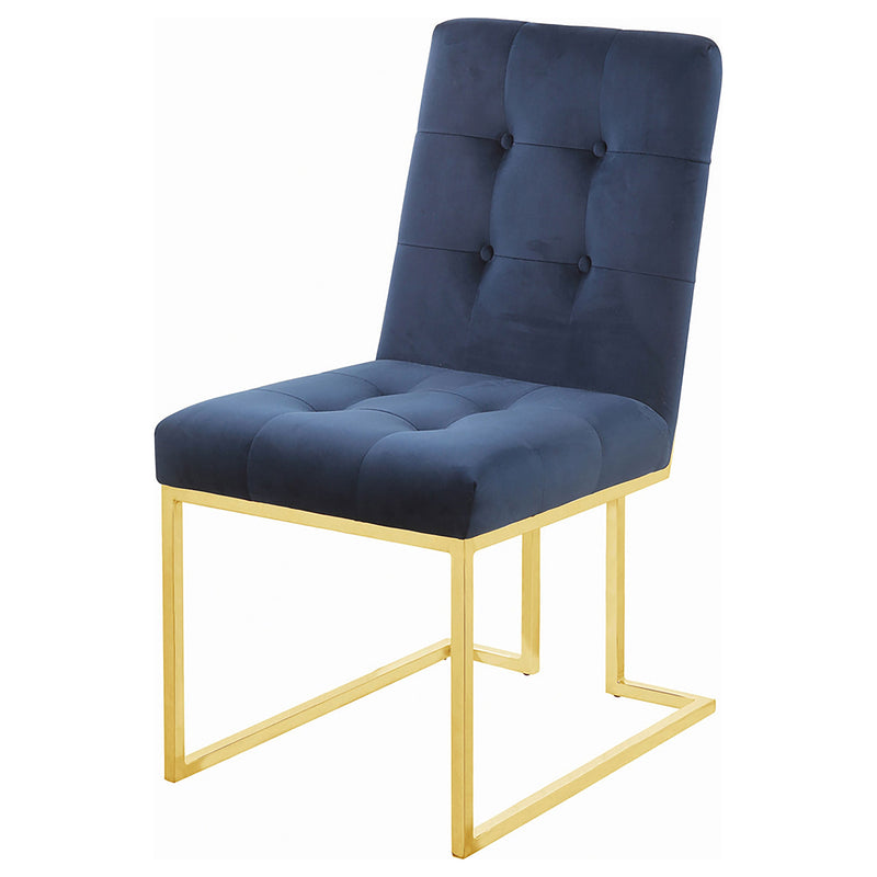 Silla de comedor auxiliar Cisco tapizada en terciopelo (juego de 2)