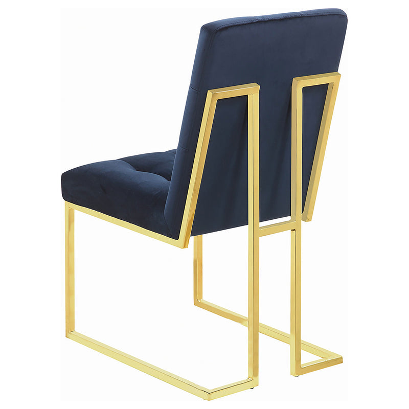 Silla de comedor auxiliar Cisco tapizada en terciopelo (juego de 2)